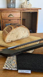 Load image into Gallery viewer, Bow Fiddle Bread Knife with Eco-felt Pouch
